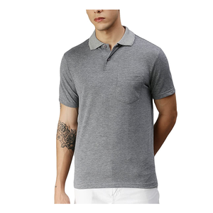 Camiseta lisa de alta calidad 52% poliéster 48% algodón, Polo de manga corta para entrenamiento de senderismo y caza, venta al por mayor - Product Image 1