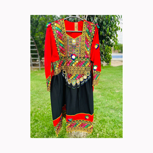 Robe afghane en tissu personnalisé de qualité supérieure pour les femmes tribales Balochi robe longue brodée lourde à manches longues pour les fêtes - Product Image 6