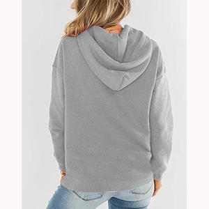 Venta al por mayor Plain Hoodie Crew Neck Women's Pullover Moda Mujer Sudadera Casual Anti-pilling transpirable sudaderas con capucha para mujer - Product Image 5