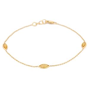 สร้อยข้อมือประดับพลอยแซฟไฟร์สีเหลืองทองล้วน18K แบบมินิมอลสำหรับงานแต่งงานอินเทรนด์สำหรับผู้หญิง - Product Image 1