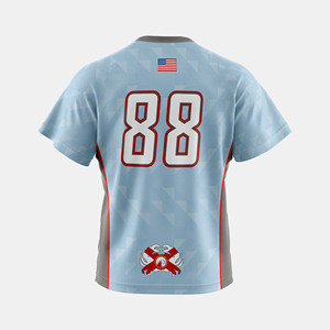 เสื้อทีมฟุตบอลอเมริกันสีเขียวลาครอสเสื้อเจอร์ซีย์100% ผ้าโพลีเอสเตอร์ระบายอากาศออกแบบได้ตามต้องการ - Product Image 4