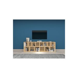 Musvenus Turkish Modern Twin Bookshelf in Suntalam 7-Tier Multi-Purpose Living Room Furniture Model 009 TWIN - Product Image 3