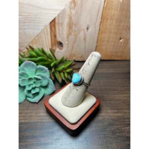 Navajo-<b>Crafted</b> Golden Turquoise & Sterling Silver Ring Size 8-Cultural Collectible Jewelry - Product Image 3