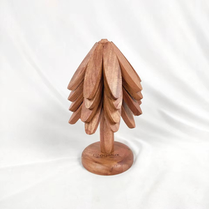 Vente flash : Ensemble de dessous-de-plat en bois en forme d'arbre, isolant pour théière et casseroles, décoration de table, sous-verre - Product Image 1