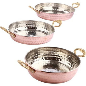 Luxury Quality Copper Made Hammered Texture Round Shape Charger Plate Serving <b>Tray</b> Wedding Table Centerpiece Home Kitchenware - Product Image 6