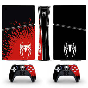 Funda Protectora Digital de Alta Calidad con Diseño de Spiderman para PS5 Slim, Vinilo Impermeable, Inalámbrica, con Función de Huella Dactilar, Incluye Bolsa - Product Image 2