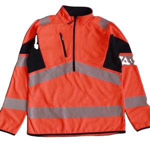 Sweat-shirt de travail à haute visibilité avec fermeture éclair de sécurité pour hommes et femmes, classe 3, bandes réfléchissantes - Product Image 1