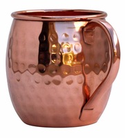 Tasse Moscow Mule en Cuivre Massif 100% 350ml, Grande Capacité, Réutilisable, Écologique, Compatible Lave-Vaisselle, Effet Martelé – Nouveauté 2025, Meilleure Vente