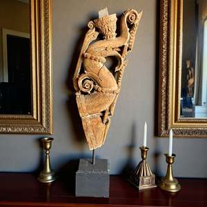 Support en bois antique pour connecteurs et supports d'étagères - Product Image 2