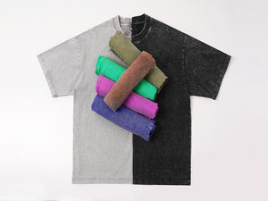 Vintage col rond t-shirts lavé Boxy Fit blanc haute qualité O cou t-shirt pour hommes couleur bloc surdimensionné t-shirt - Product Image 3