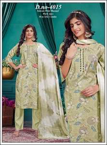 Ensemble de costume traditionnel 3 pièces pour femmes Nouveau imprimé floral droit à la mode pour le bureau Vêtements réguliers Exportation-Friendly - Product Image 2