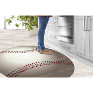Tapis imprimé : Tapis sur le thème du baseball, Tapis tendance, Tapis circulaires, Tapis motivants, Tapis fin non tissé - Product Image 5