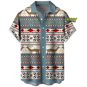 Chemises Hawaïennes de Plage à Manches Courtes Respirantes et Décontractées Grande Taille avec Impression Numérique par Sublimation et Boutons Personnalisables - Product Image 1