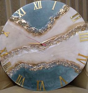 UNIQUE ASSISTANT Résine Horloge Murale Résine Époxy Salon meilleur qulatiye Meubles Décor À La Maison Horloge Murale Personnalisé meilleur - Product Image 2