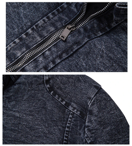 Chaqueta de Mezclilla para Motociclista, Estilo Vintage, Lavada, de Algodón, Color Sólido, Informal, de Marca, para Otoño 2025, Cortavientos - Product Image 3