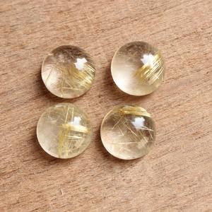 3A + คุณภาพบริสุทธิ์ธรรมชาติทอง Rutile ควอตซ์หลวม Cabochon อัญมณีสําหรับเครื่องประดับทําใช้ในราคาไม่แพงขายส่ง OEM - Product Image 1