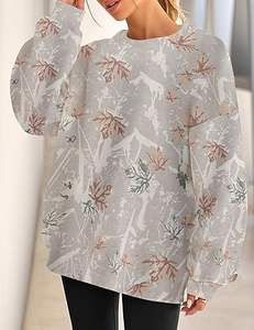 Sudadera de Felpa Suave y Acogedora de 480 g/m² para Mujer, Nueva Llegada, Personalizada, de Alta Calidad, con Estampado de Piel de León, Corte Holgado, Cuello Alto Simulado - Product Image 1