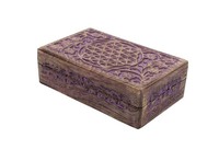 Scatole di legno intagliato floreale scatola di legno fatto a mano ideale per la memorizzazione di monete di gioielli carte di Tartot piccoli tesori