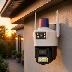 Cámara de Seguridad <span class=keywords><strong>4G</strong></span> con SIM, Exterior, 4MP, Doble Lente, 360 Grados, PTZ, Inalámbrica, WiFi, CCTV con Audio Bidireccional para el Hogar - Product Image 1