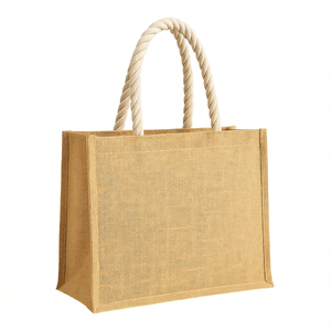 Borse Promozionali Personalizzabili con Manici in Corda e Fondo Rigido in Juta con Accessori Unici - Product Image 3