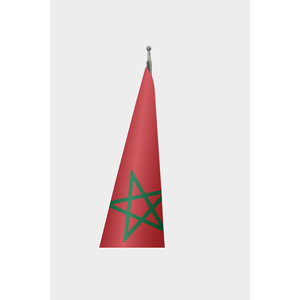 Bandera Oficial de Marruecos para Interiores, Impresa Digitalmente, de Satén, Plástico, Poliéster y Seda, con Asta de Aluminio - Product Image 3