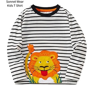 T-shirts à manches longues pour enfants en coton à col rond - Product Image 4