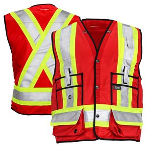 Work Wear Safety Vest with Bright Neon Reflective <b>Strips</b>, Durable Polyester Material, Adjustable Straps made in Pakistan - Product Image 1