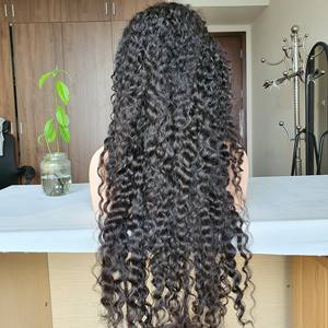 100% pelucas de cabello humano vietnamita crudo rizado birmano con extensiones de doble dibujado de encaje Frontal HD en estilo recto de onda profunda - Product Image 2