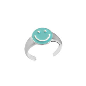 Anillo Ajustable Clásico de Plata de Ley 925 con Esmalte Verde para Fiesta - Product Image 2