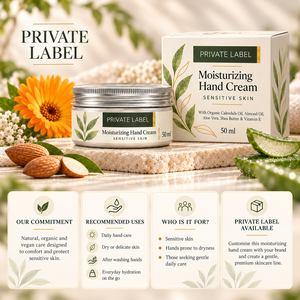 Crema de Manos para Piel Sensible de Marca Privada 50ml |   Aceite de Caléndula y Almendras |   Fabricante OEM España - Product Image 3