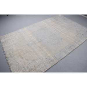 Alfombra Turca Grande de 5.2x8.1 pies, Alfombra Floral Gris Vintage - Product Image 4