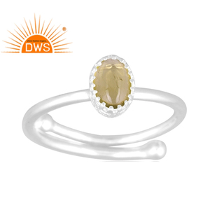 Latest Trending Fine Sterling Silver Natural Peridot Gemstone <b>Adjustable</b> <b>Ring</b> Custom Jewelry Manufacturer - Product Image 1