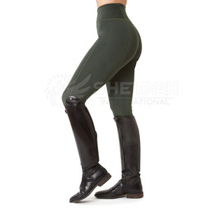 OEM personalizado de las mujeres transpirable ligero elástico duradero poliéster Spandex cintura elástica mallas de equitación ecuestre - Product Image 2