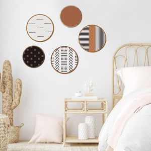 Farmhouse Home Wall Decor Letrero de diamante de madera Arte de la pared Marco de madera Colgando Wall Art Prints(Round 5 Pieces) - Product Image 6