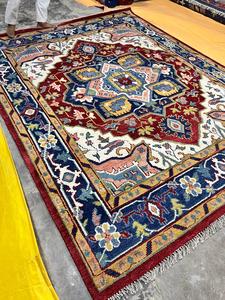 Tapis noué à la main tapis Oushak noeud turc moderne célèbre conception pure laine et soie tapis pour salon hôtels, restaurants - Product Image 2