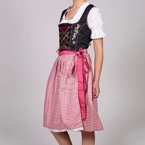 Vestido Dirndl Alemán Austriaco para Mujer, Verde, Traje Tradicional de Oktoberfest, 3 Piezas, Blusa y Delantal Incluidos, Dirndl de Oktoberfest 2025 - Product Image 6