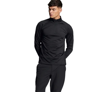 Pull-over à fermeture éclair en coton 1/4 pour hommes Chemise de golf légère évacuant l'humidité, élégante et confortable pour jouer Logo personnalisé ODM - Product Image 1