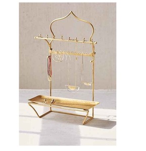 कारखाने प्रत्यक्ष आपूर्ति सजावटी धातु गहने भंडारण ट्रे के साथ और गहने प्रदर्शन और सजावट के लिए फांसी हुक के साथ खड़ा है - Product Image 1