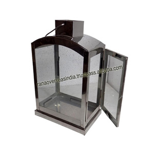 Linternas de velas de acero inoxidable superventas con vidrio transparente para centros de mesa de restaurante a precio asequible - Product Image 3