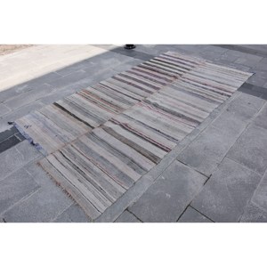 Alfombra de lana turca rústica Beige de 5x9 pies, área grande, de 4 pies tejido plano, respaldo de látex, alfombra Rectangular de altura para pasillo y habitación - Product Image 2