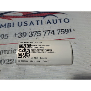 PANEL DE CONTROL CON AJUSTE DE FAROS Y ESPEJOS HONDA Civic Serie X (FC_) NH167L3039T (15>) - Product Image 4