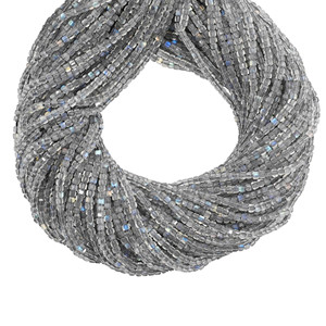 Chaîne de perles en labradorite facettée en forme de cube, 2-2,5 mm, perles de pierres précieuses naturelles pour la fabrication de bijoux - Product Image 1