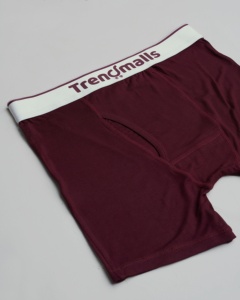 Trendmalls Hombre Birla Micro Modal Boxer Peinado Microfibra Elastano Stretch Solid Boxer (Vino) - Product Image 4