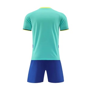 Uniforme de fútbol de manga corta con cuello en V de poliéster 100% de alta calidad, uniforme de fútbol Deportivo transpirable liso personalizado para hombre - Product Image 5