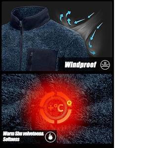 <b>Men's</b> Winter Coat Fleece Solid Color Pockets Fleece Zip up <b>Jacket</b> Factory Customized <b>Sherpa</b> Fleece <b>Jackets</b> for <b>Man</b> Winter <b>Jacket</b> - Product Image 4