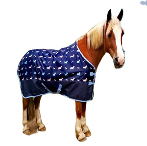 Alfombra de caballo de lana de lujo con Cuello de piel falsa para mostrar caballos Manta cómoda - Product Image 1