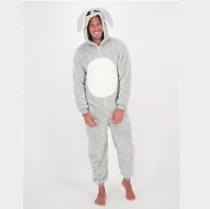 Men Hooded Fleece Zipper up Breathable Modern Jumpsuits Long Sleeve Zip Winter <b>Onesie</b> <b>Pajama</b> Night Wear Sleepwear - Product Image 2