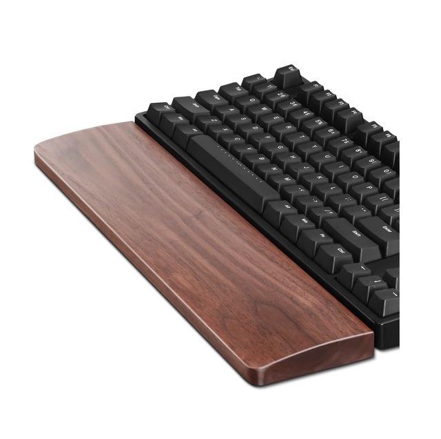 Wooden Ergonomic Gaming Keyboard Wrist Rest with Hard Palm Support Natural Color Customized Size-SHINE INDIA CRAFTS