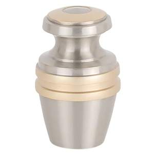 Urna de cremación de recuerdo de latón para cenizas, urna de latón gris plateado, tamaño de recuerdo, cremación de 2,75 pulgadas de alto - Product Image 4