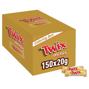 <span class=keywords><strong>Twix</strong></span> Minis, Barras de <span class=keywords><strong>Chocolate</strong></span>, Caramelo y Galleta, <span class=keywords><strong>Chocolate</strong></span> con Leche, Paquete a Granel, 150 x 20 g, 3 kg - Product Image 4